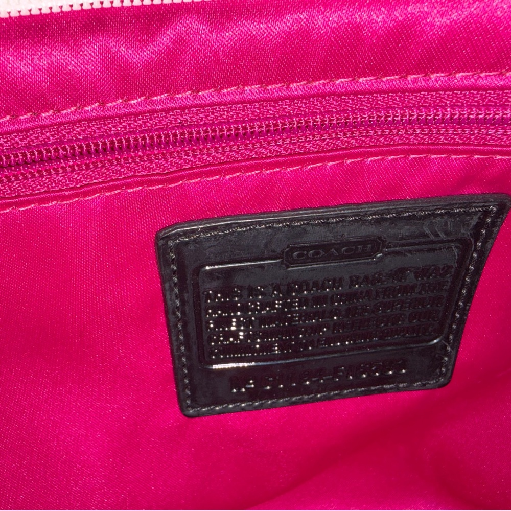 Coach Floral Black, Fuchsia and White Bag - Picture 5 of 7